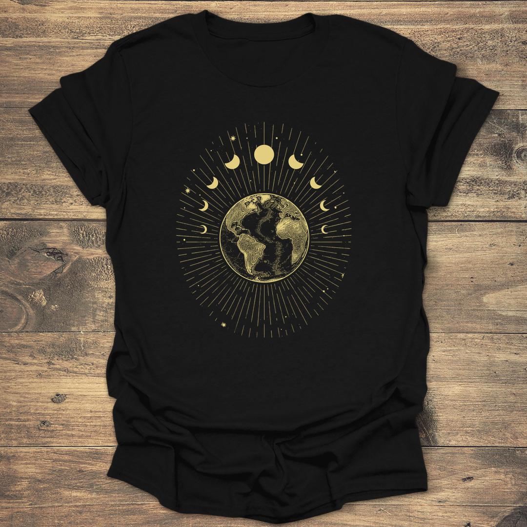 Gold Celestial Earth and Moon Phases product image 1