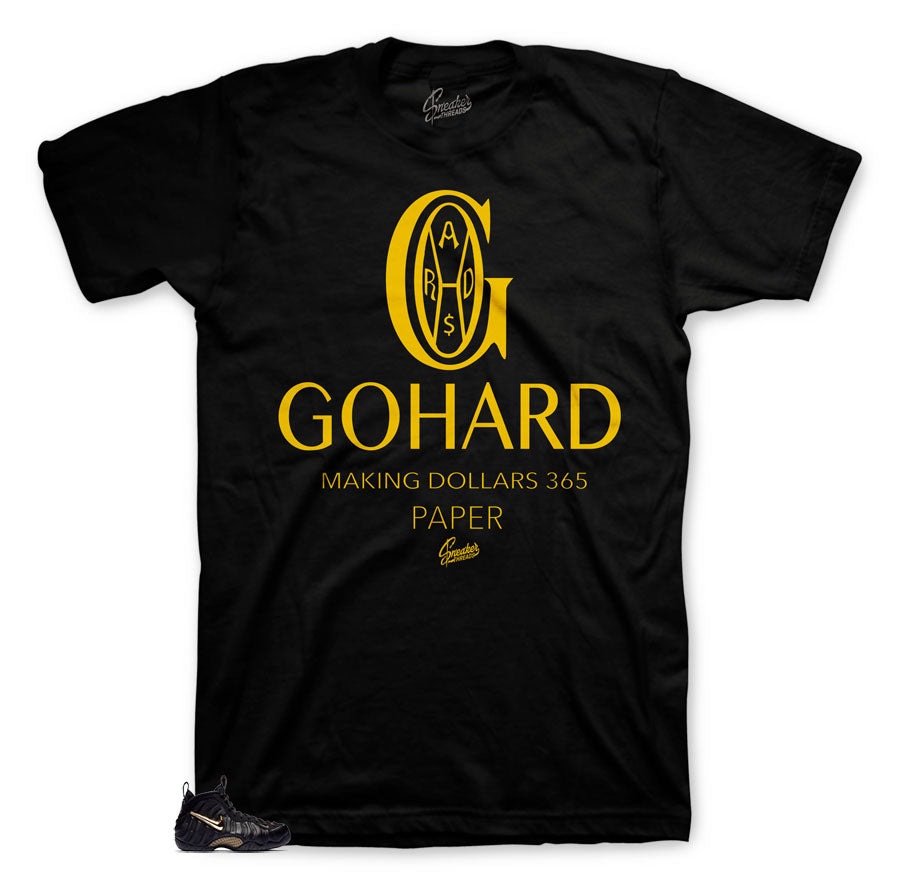 Foamposite Black Gold Go Hard Shirt