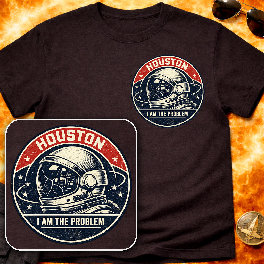 Houston I am the Problem Helmet Pocket Patch T-Shirt product image 2
