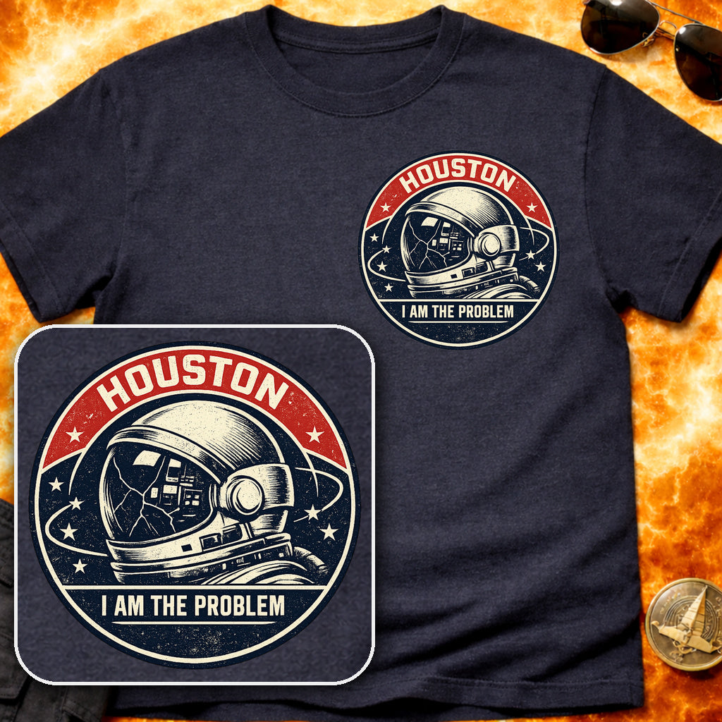 Houston I am the Problem Helmet Pocket Patch T-Shirt product image 6