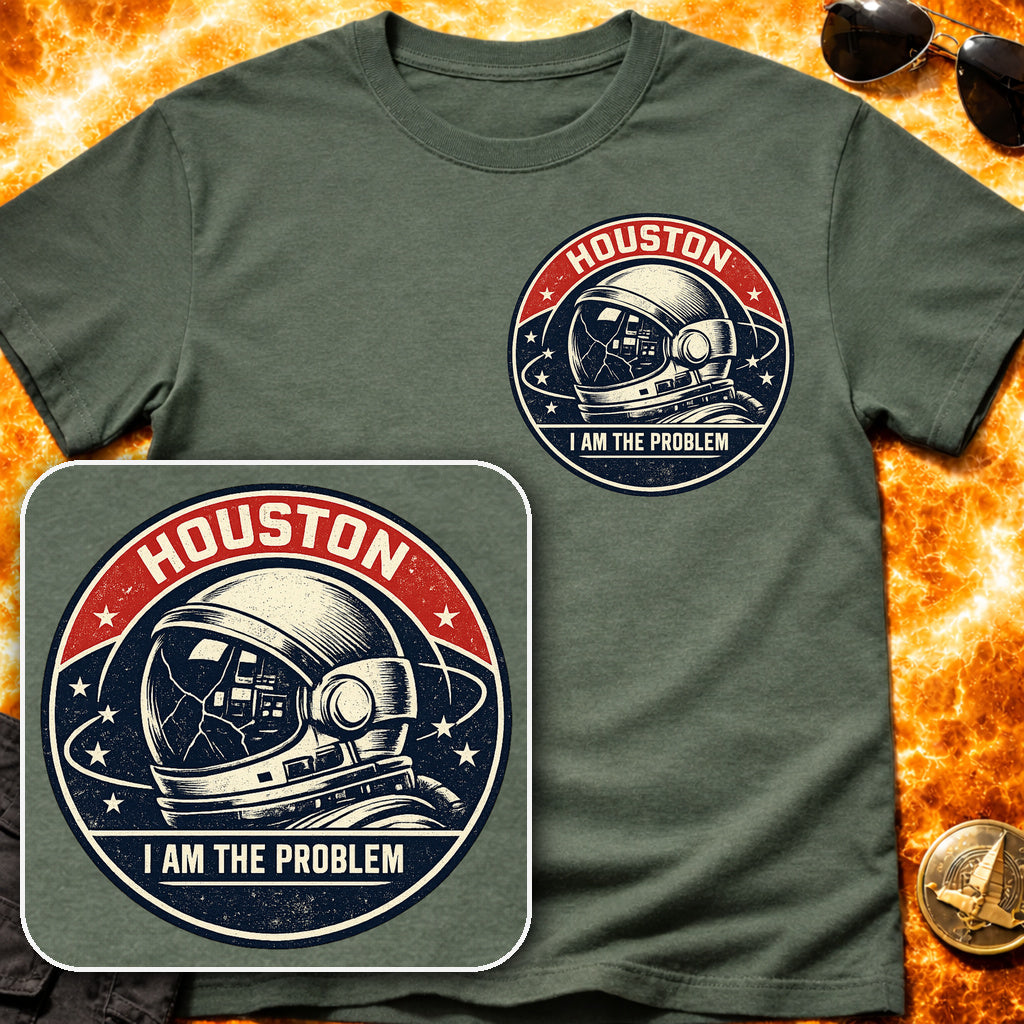 Houston I am the Problem Helmet Pocket Patch T-Shirt product image 1