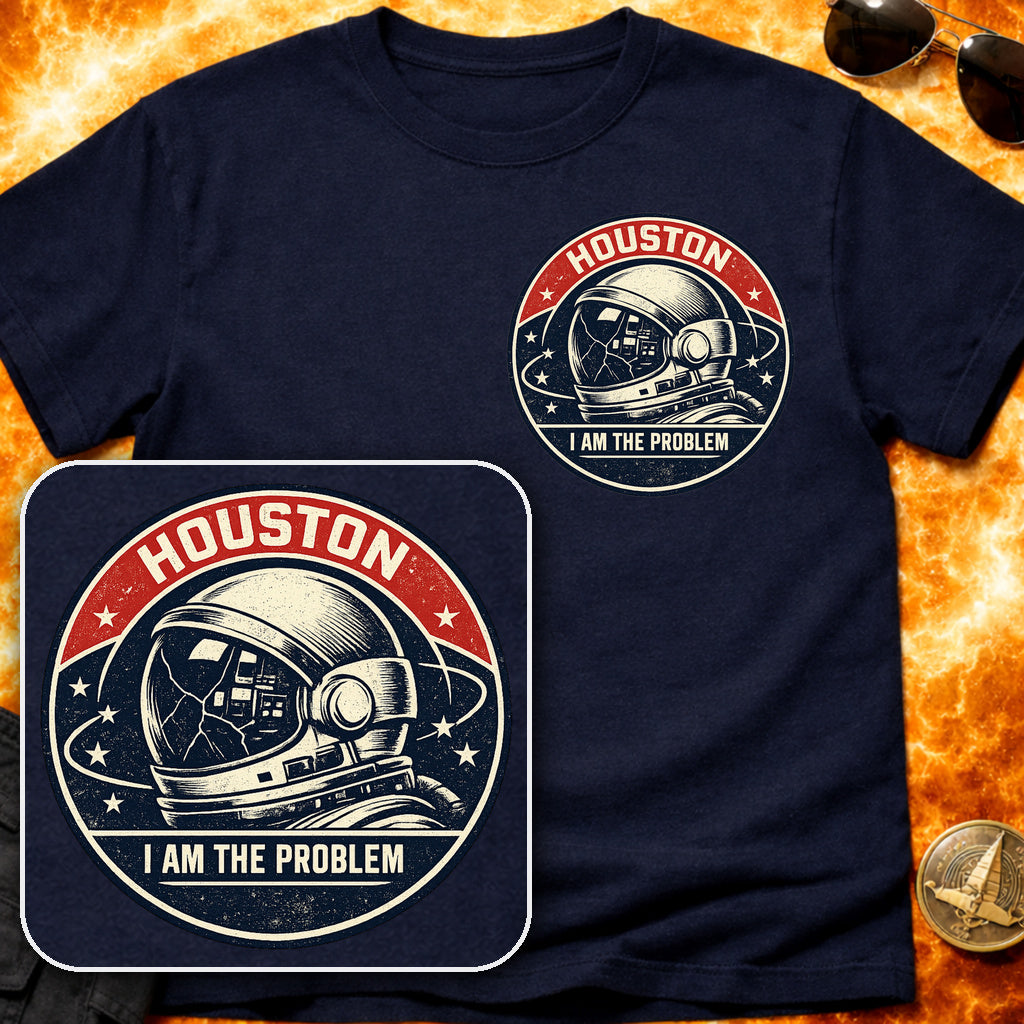 Houston I am the Problem Helmet Pocket Patch T-Shirt product image 3