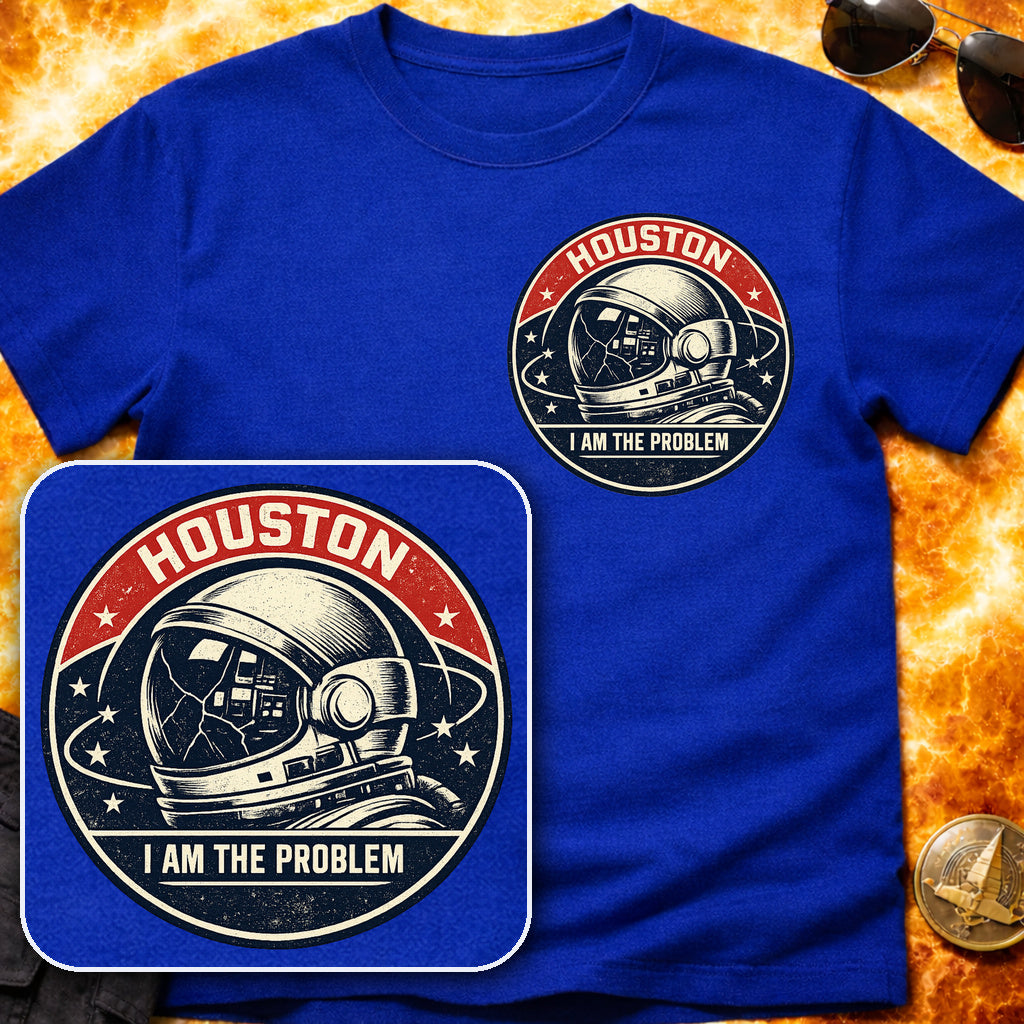 Houston I am the Problem Helmet Pocket Patch T-Shirt product image 4