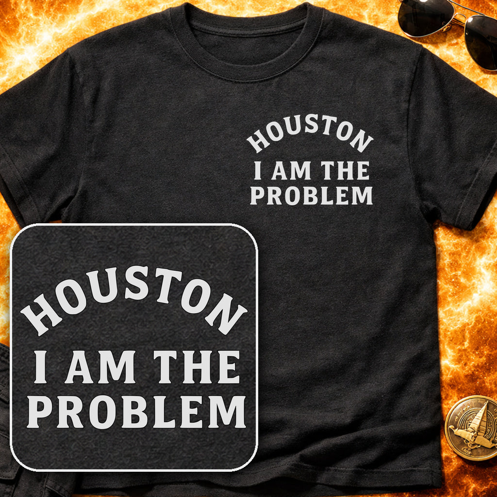 Houston I am the Problem Pocket Patch T-Shirt product image 5
