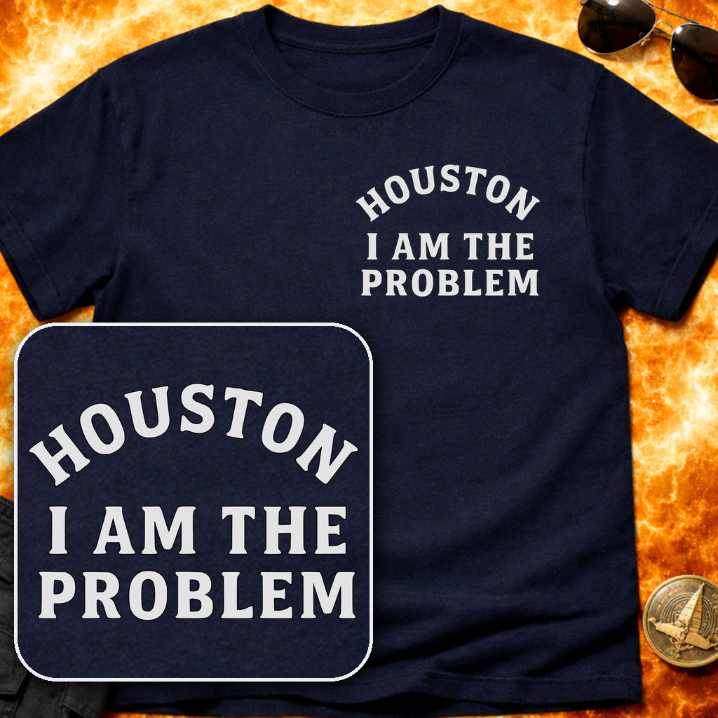 Houston I am the Problem Pocket Patch T-Shirt product image 3