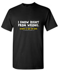 I Know Right From Wrong. Is The Fun One. T-Shirt product image 1