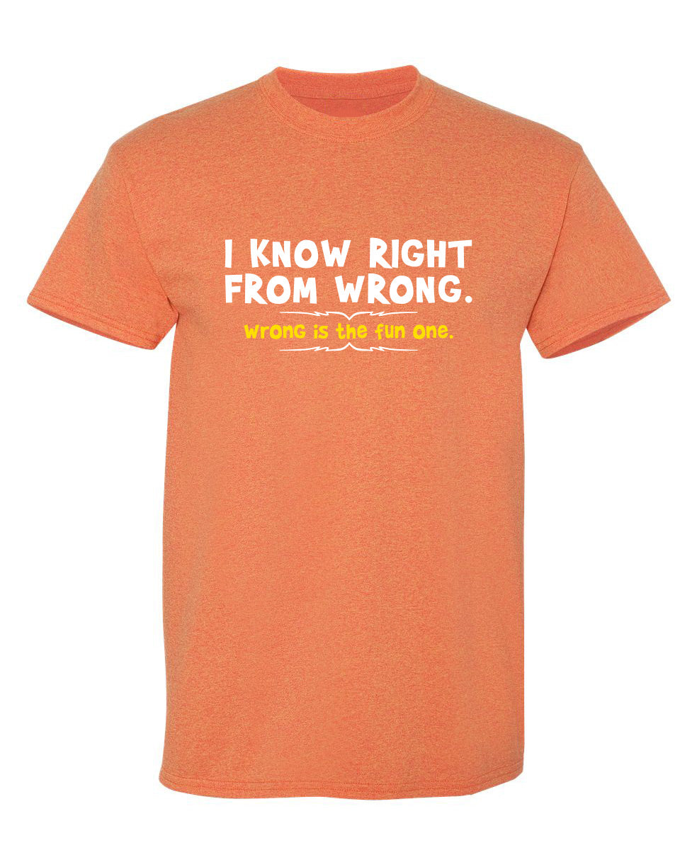 I Know Right From Wrong. Is The Fun One. T-Shirt product image 1