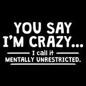 You Say I'm Crazy I Call It Mentally Unrestricted T-Shirt product image 3