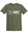 People Often Mistake Me For an Adult Because of My Age, Funny Mens T Shirts