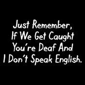 If We Get Caught You're Deaf And I Don't Speak English product image 2