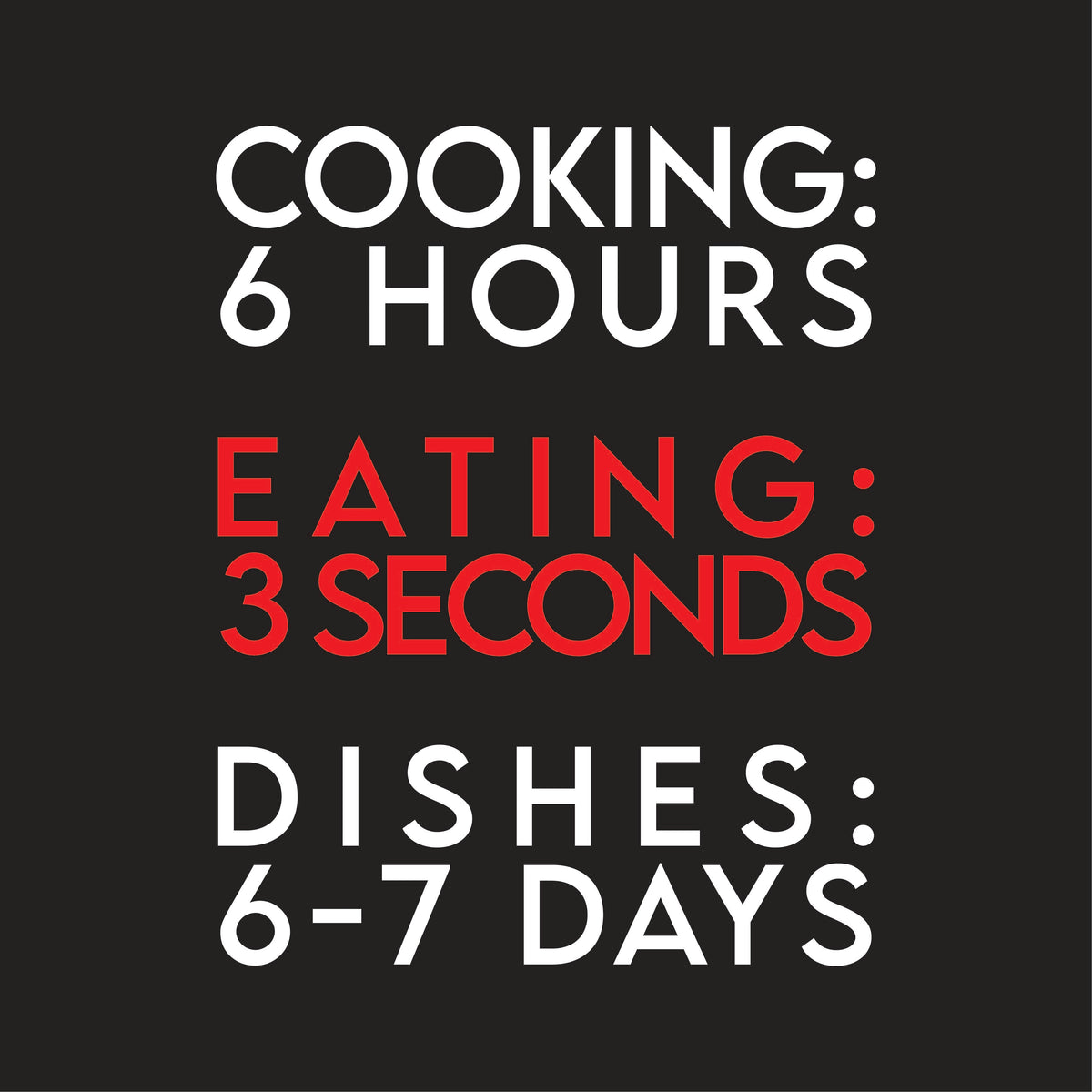 Cooking 6 Hours, Eating 3 Seconds T-Shirt product image 2