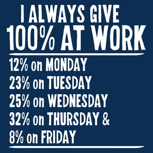 I Always Give 100% At Work T-Shirt product image 2