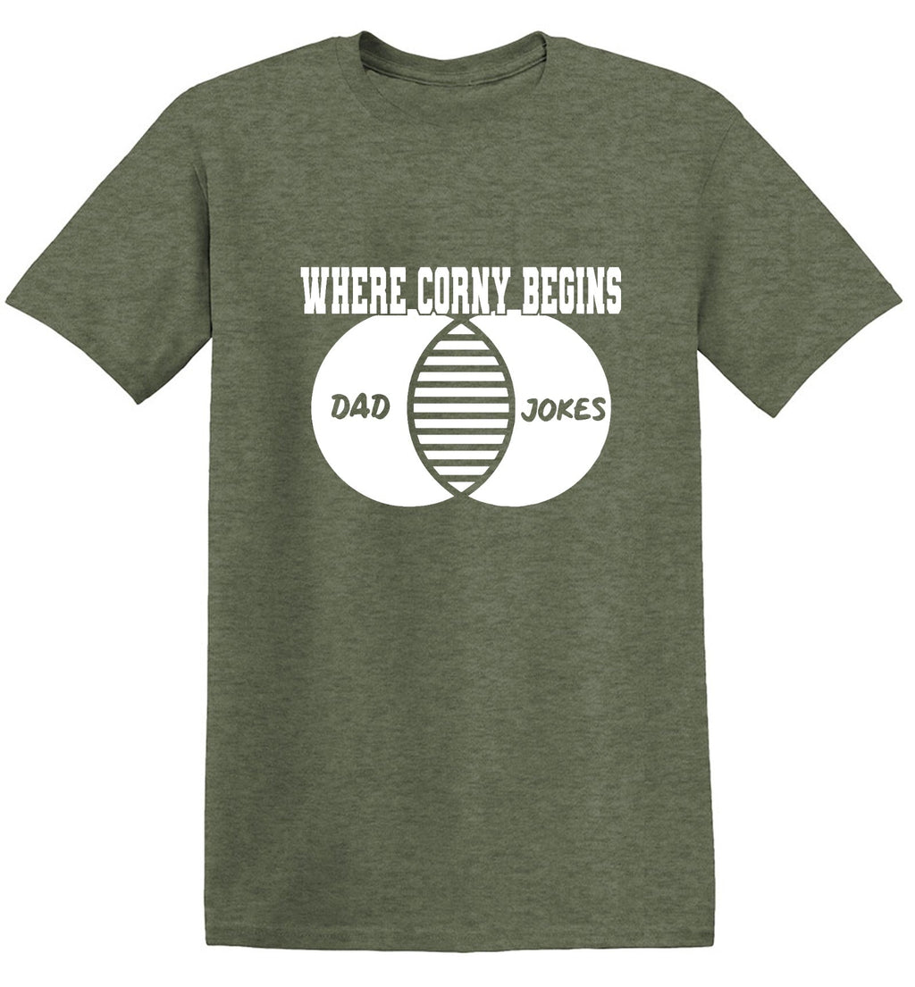 Where Corny Begins, Dad Jokes T-Shirt product image 1