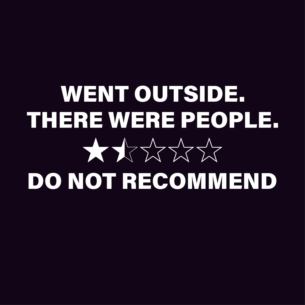 Went Outside There Were People Do not Recommend T-Shirt product image 2