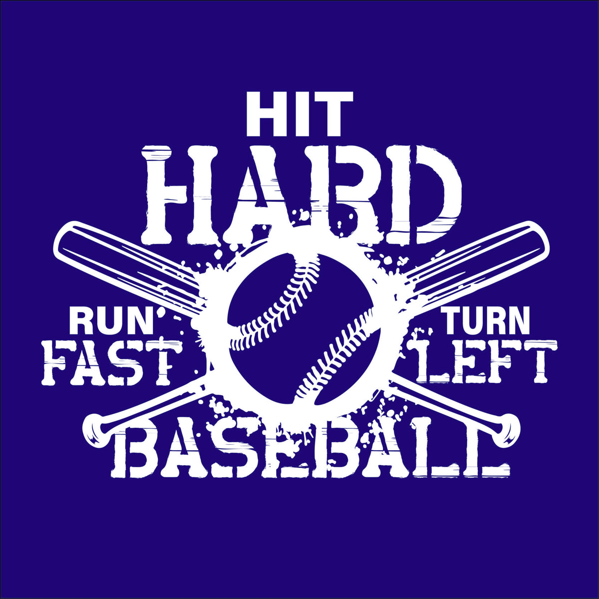 Hit Hard, Run Fast, Turn Left Baseball Shirt product image 2