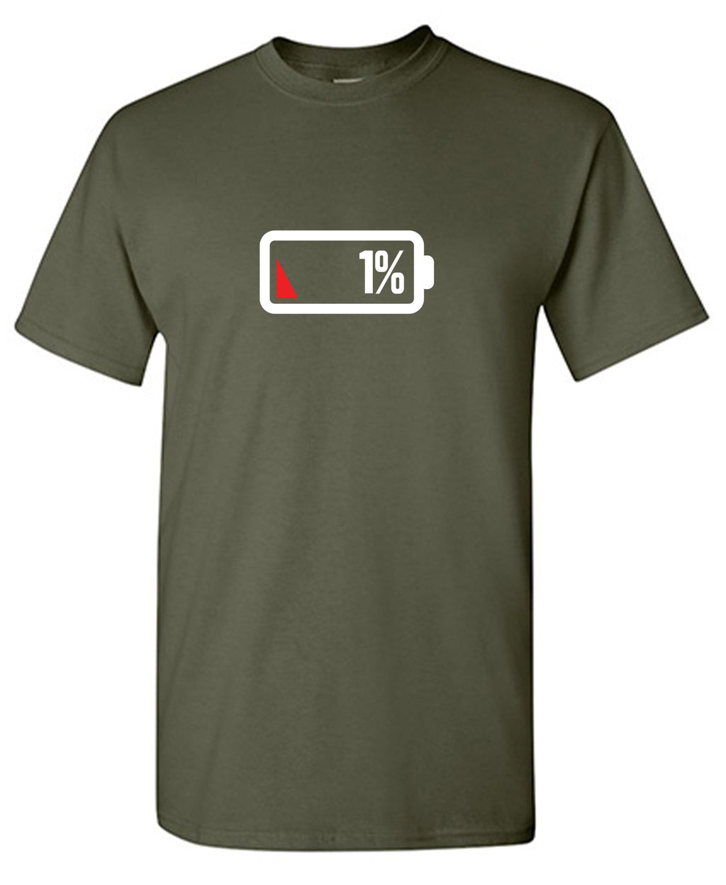 1% Battery Funny Shirts