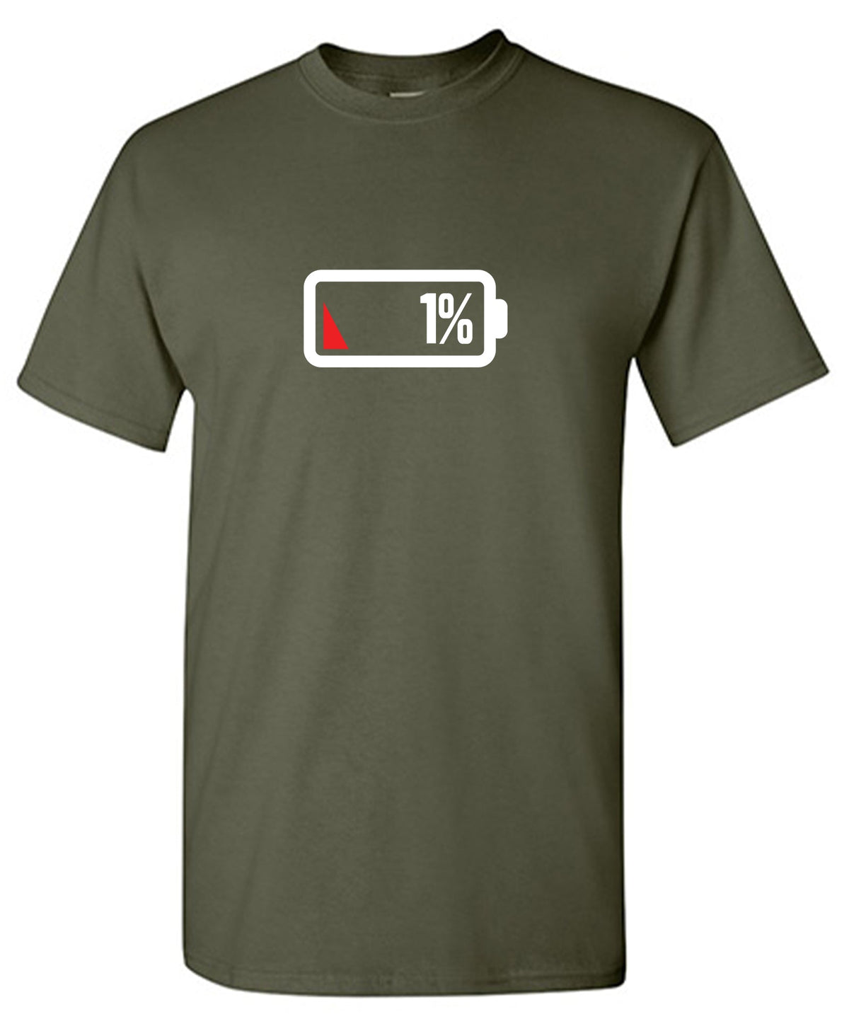 1% Battery Funny Shirts