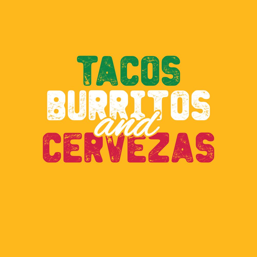 Tacos Burritos and Cervezas Funny Tee product image 2