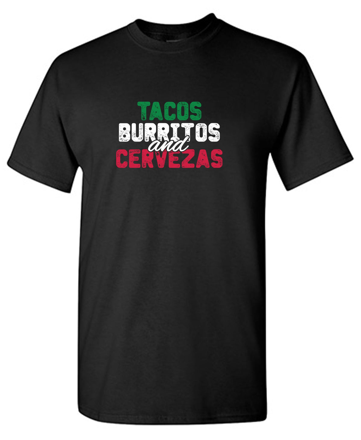 Tacos Burritos and Cervezas Funny Tee product image 1