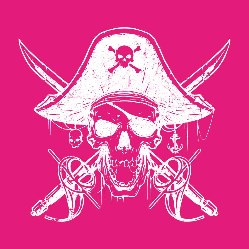 Skull Bones Pirate with Hat Mens Tee
