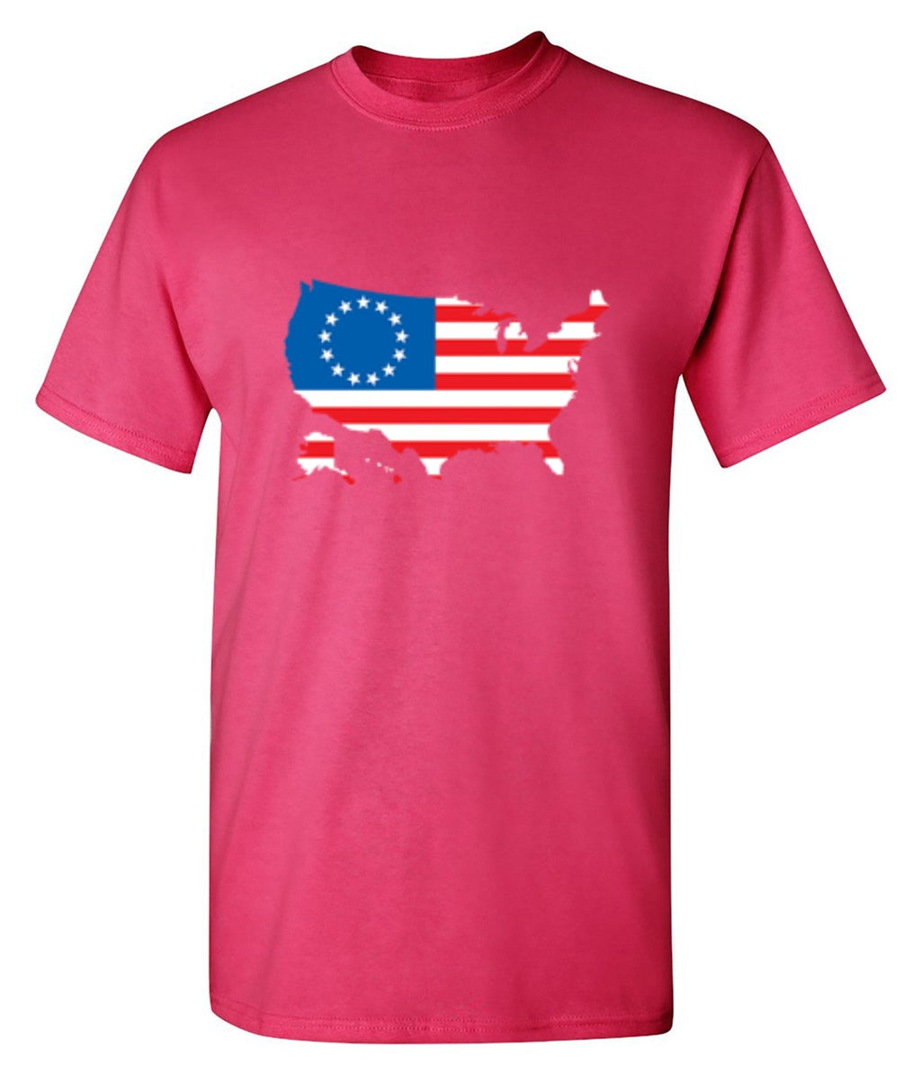 Betsy Ross USA Shaped Flag T-Shirt product image 1