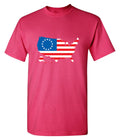 Betsy Ross USA Shaped Flag T-Shirt product image 1