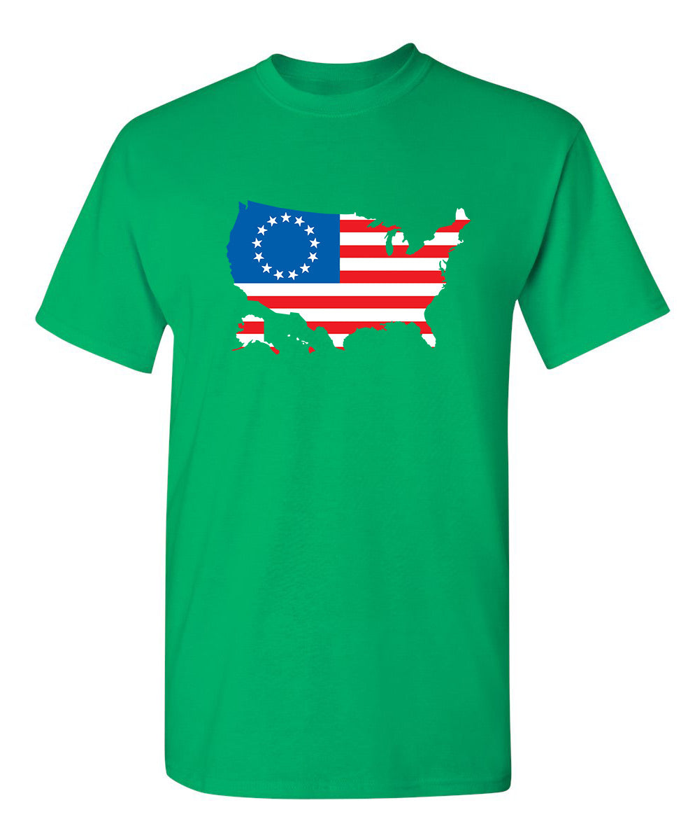 Betsy Ross USA Shaped Flag T-Shirt product image 1
