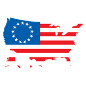 Betsy Ross USA Shaped Flag T-Shirt product image 2