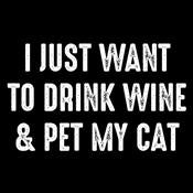 I Just Want To Drink Wine & Pet My Cat T-Shirt product image 2