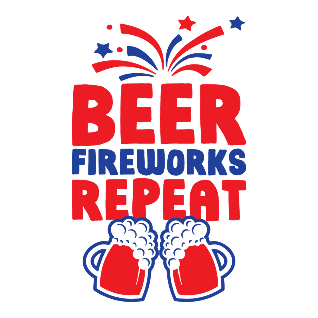 Beer, Firewords, Repeat 4th of July T Shirt product image 2
