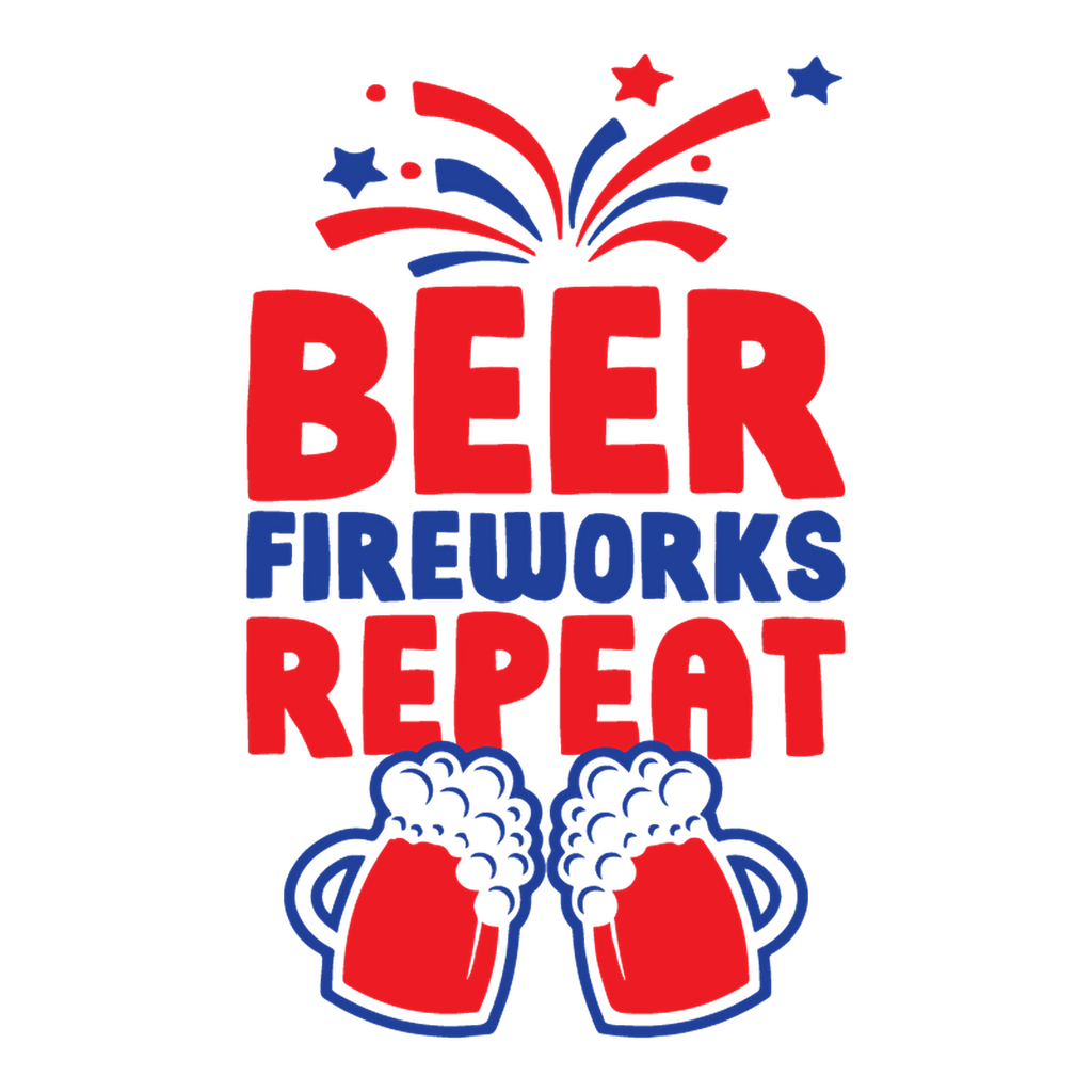 Beer, Firewords, Repeat 4th of July T Shirt product image 3