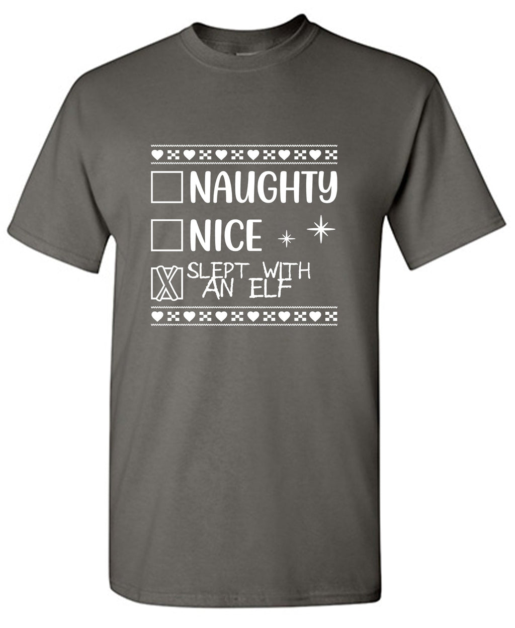 Naughty, Nice, Slept with an Elf Funny Christmas Tee product image 1