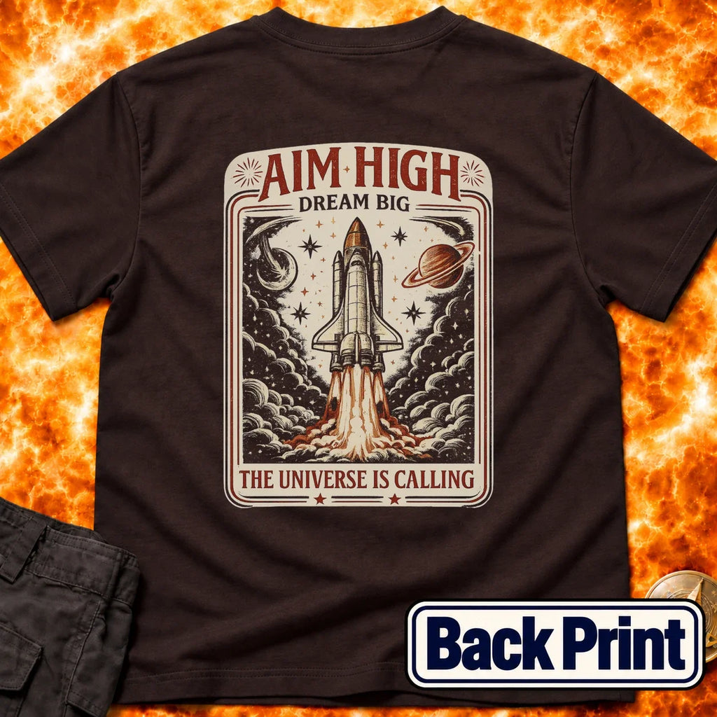 Aim High Dream Big Back Print T-Shirt