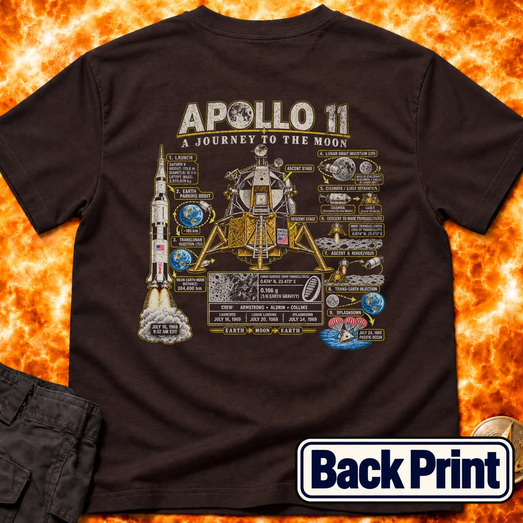 Apollo 11 Infographic Back Print T-Shirt product image 2