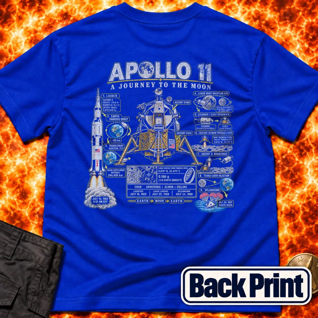Apollo 11 Infographic Back Print T-Shirt product image 4
