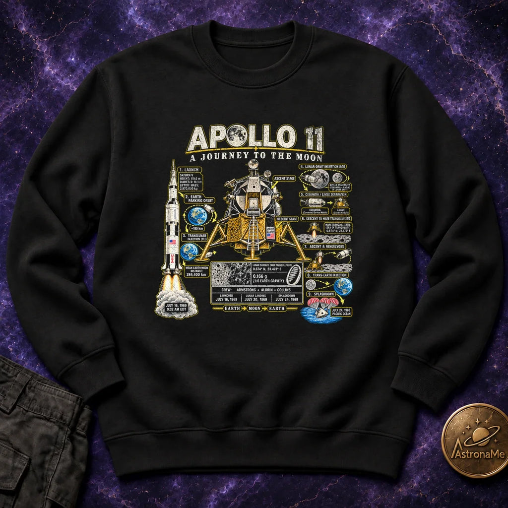 Apollo 11 Infographic Crewneck Sweatshirt product image 6