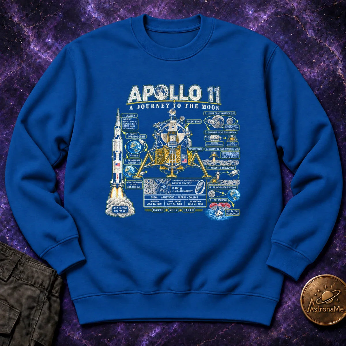 Apollo 11 Infographic Crewneck Sweatshirt product image 1
