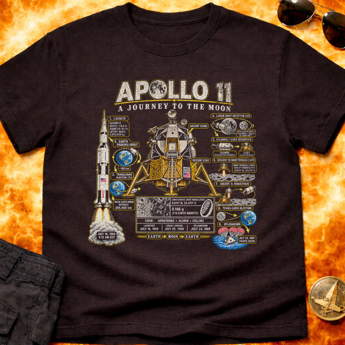 Apollo 11 Infographic T-Shirt product image 3
