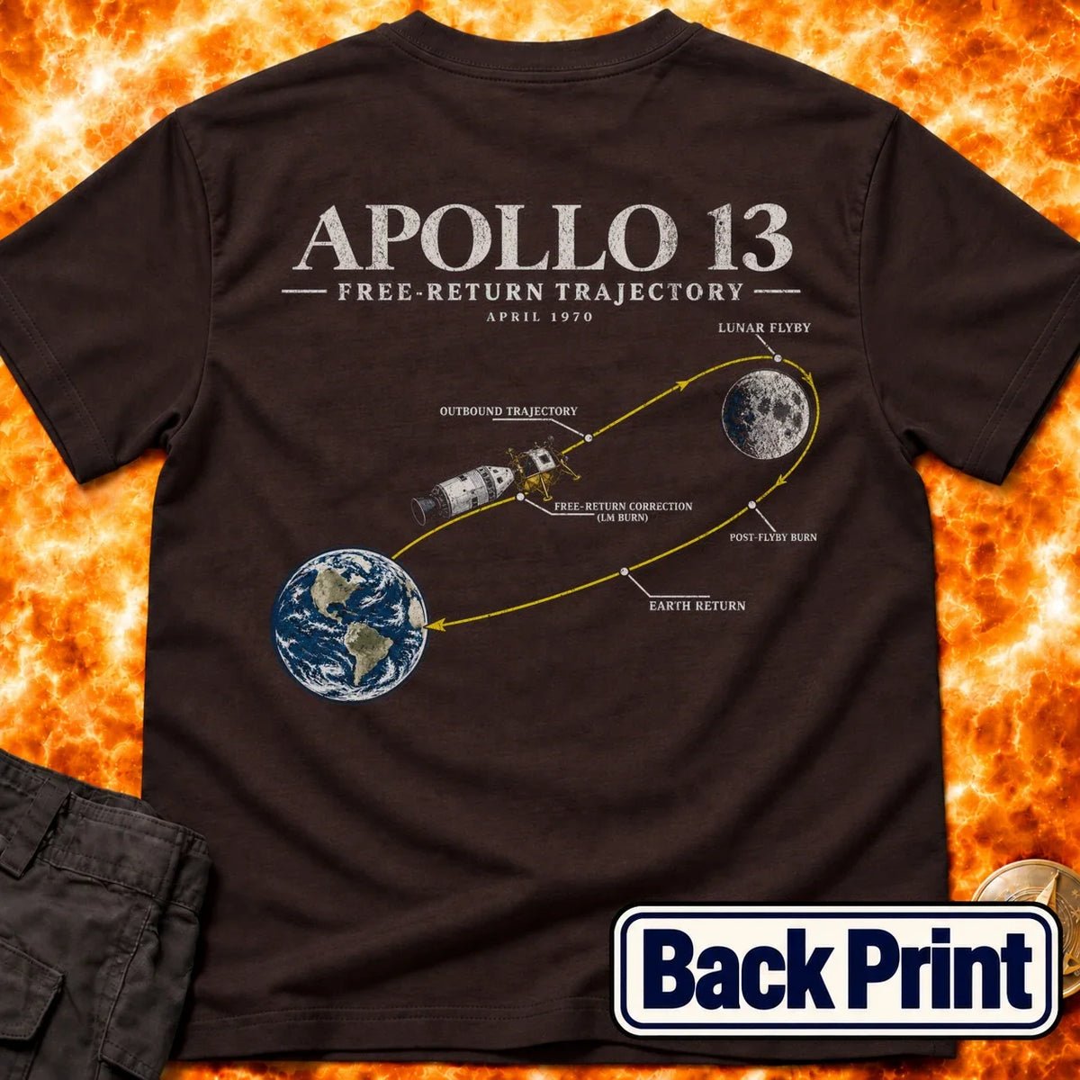 Apollo 13 Free Return Back Print T-Shirt product image 2