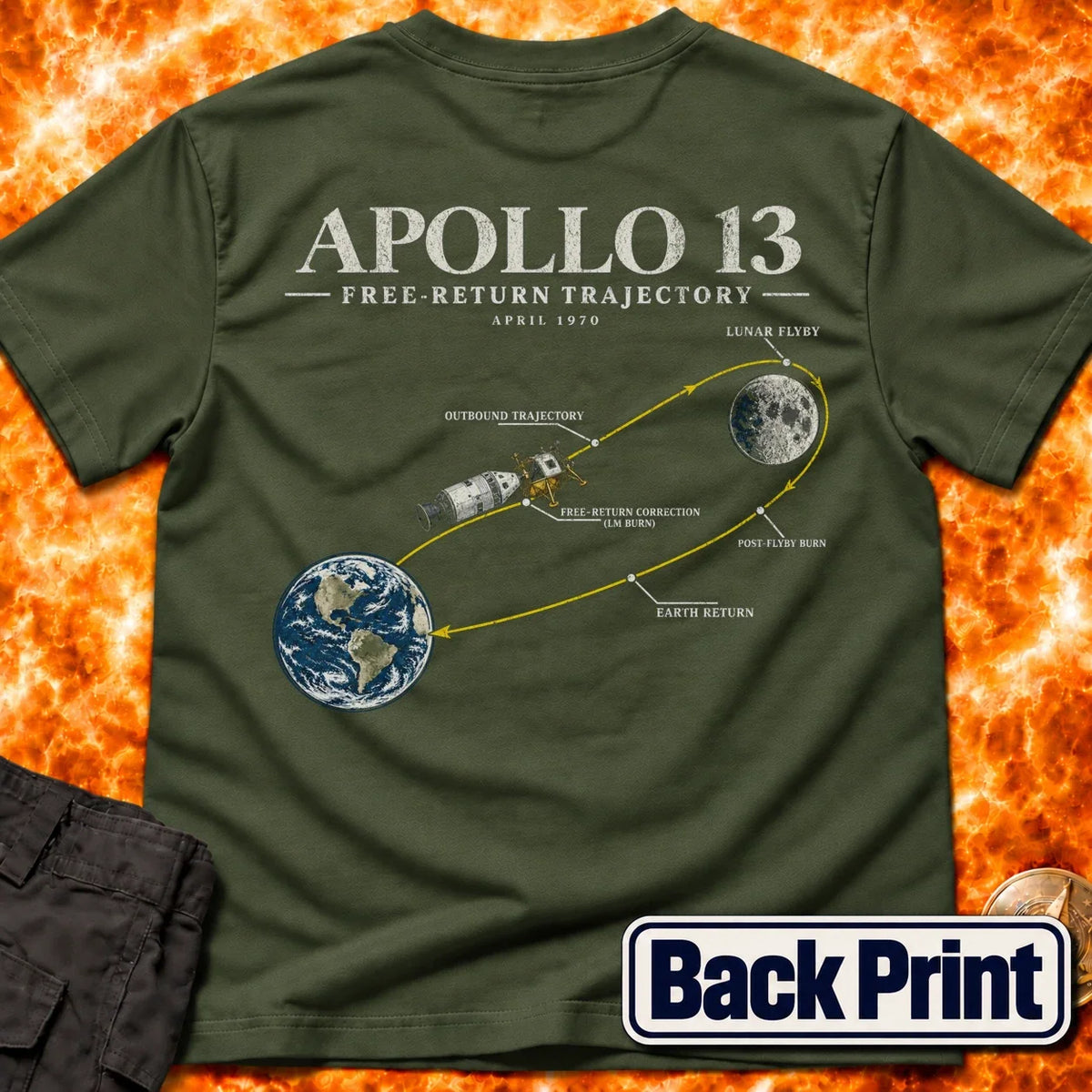 Apollo 13 Free Return Back Print T-Shirt product image 3