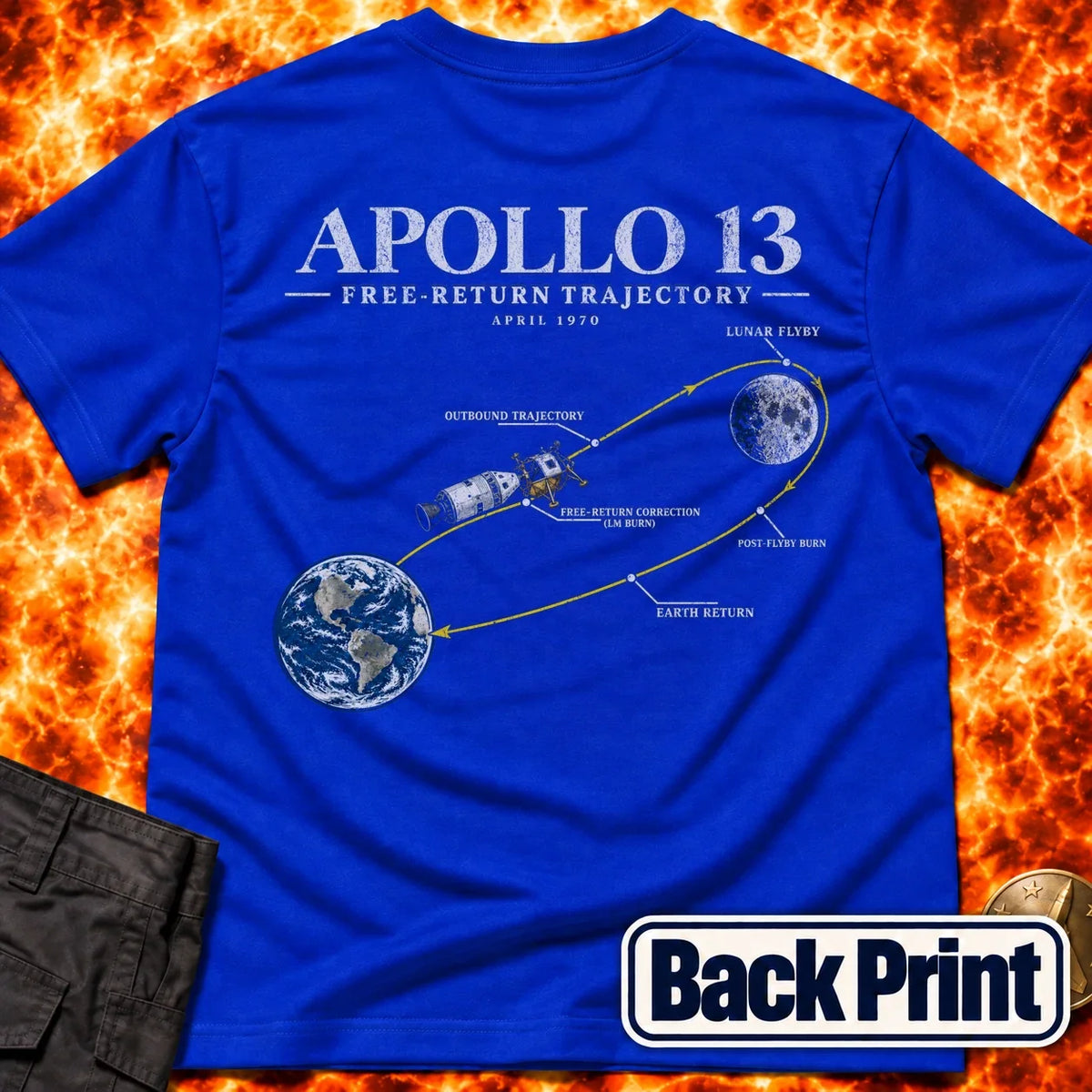 Apollo 13 Free Return Back Print T-Shirt product image 5