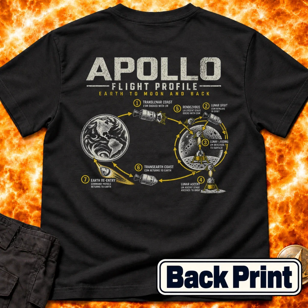 Apollo Flight Profile Back Print T-Shirt product image 6