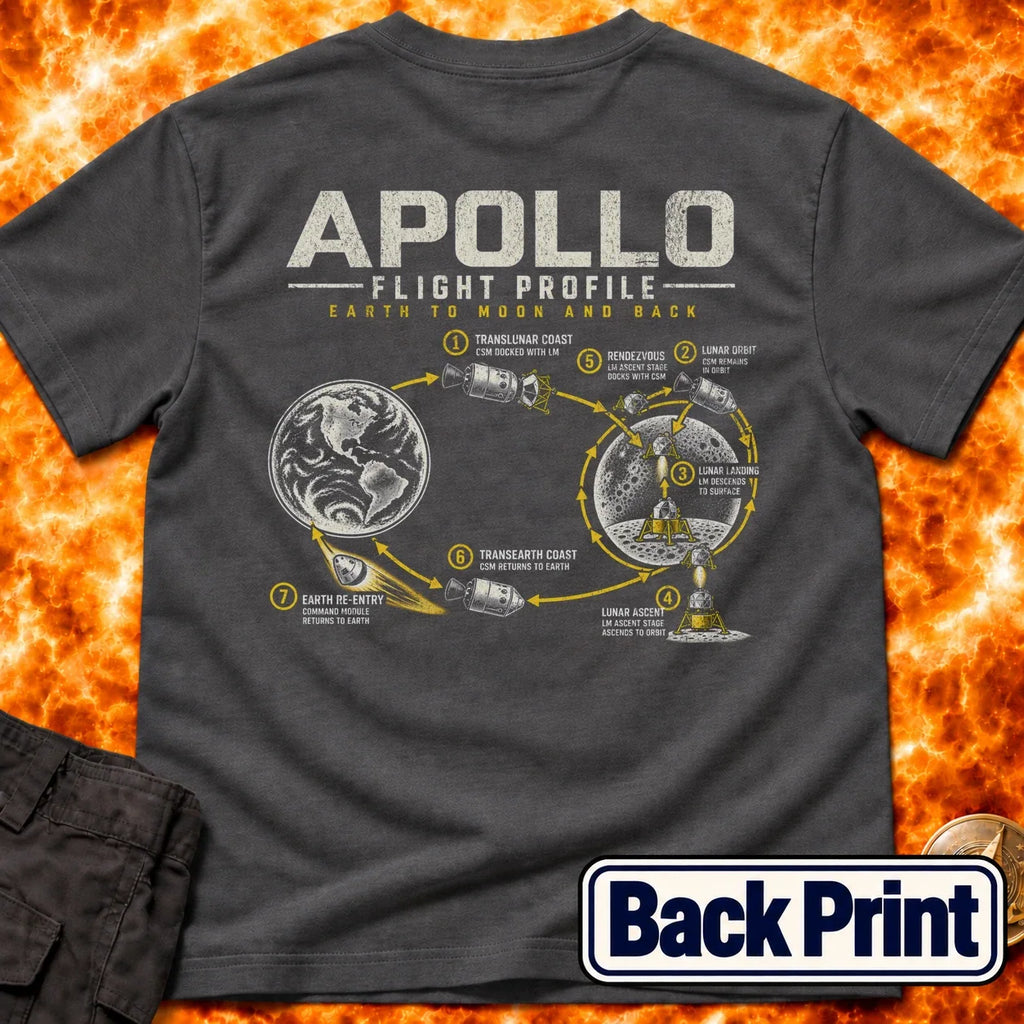 Apollo Flight Profile Back Print T-Shirt product image 1