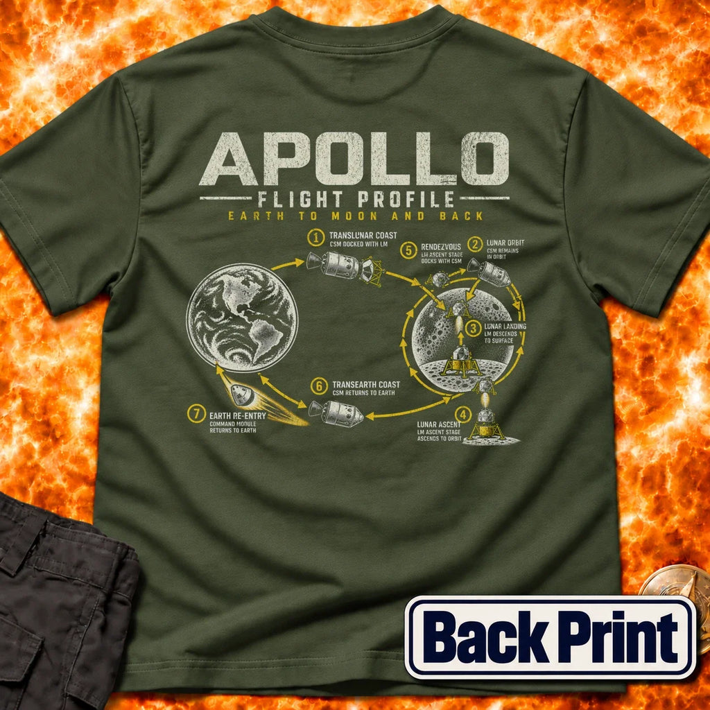 Apollo Flight Profile Back Print T-Shirt product image 3