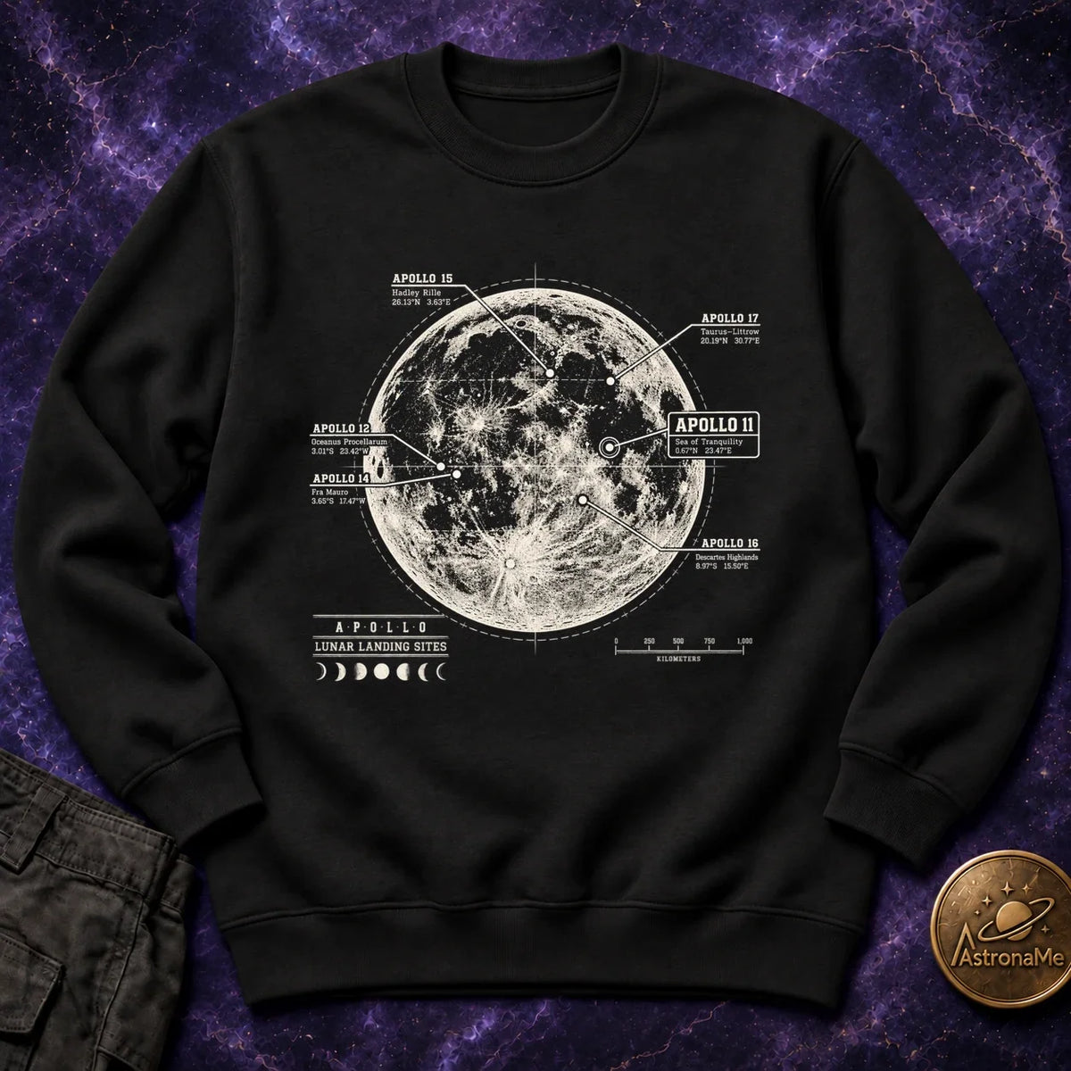 Apollo Landing Sites Crewneck Sweatshirt product image 3