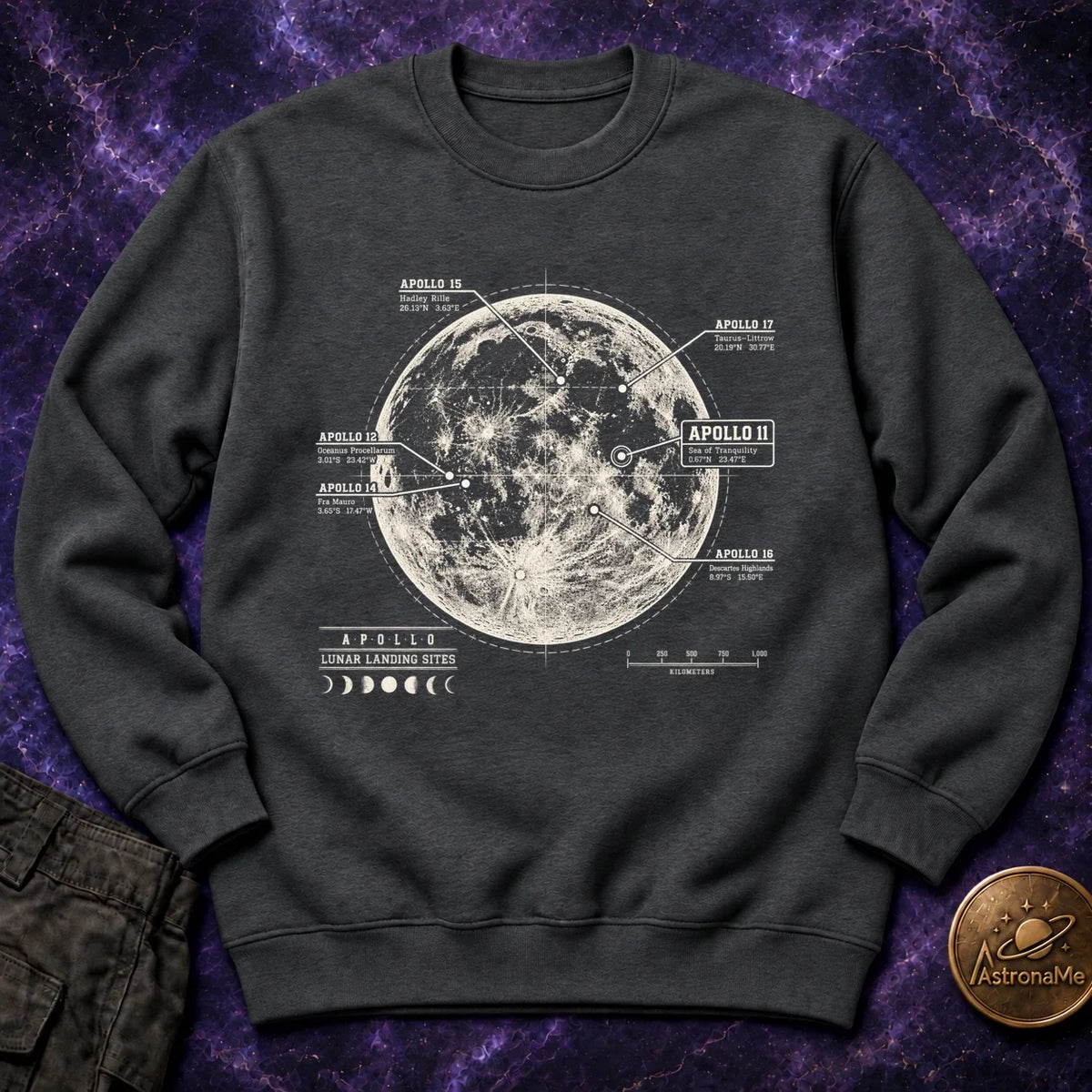 Apollo Landing Sites Crewneck Sweatshirt product image 1