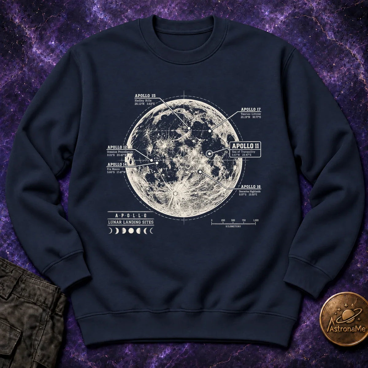 Apollo Landing Sites Crewneck Sweatshirt product image 2