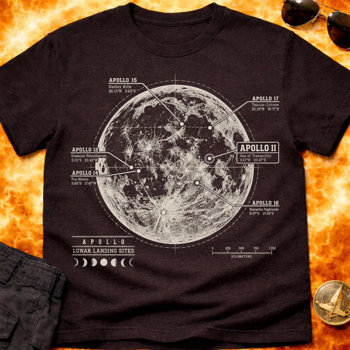 Apollo Landing Sites T-Shirt product image 4