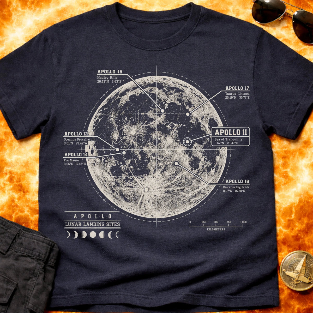 Apollo Landing Sites T-Shirt product image 2