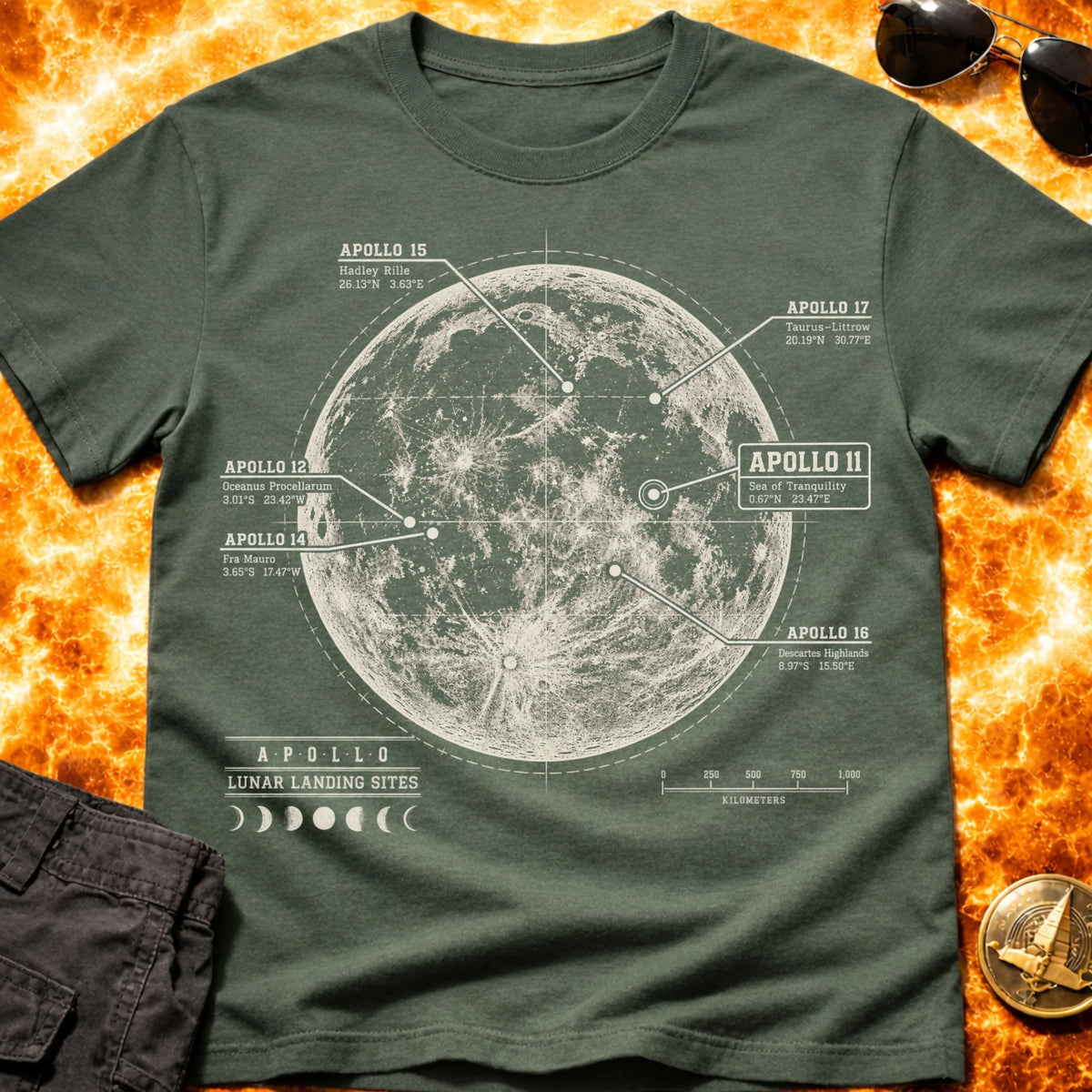 Apollo Landing Sites T-Shirt product image 1